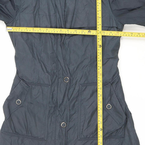 Marks and Spencer Women’s Blue Parka Coat Small Hooded Belted