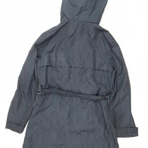 Marks and Spencer Women’s Blue Parka Coat Small Hooded Belted