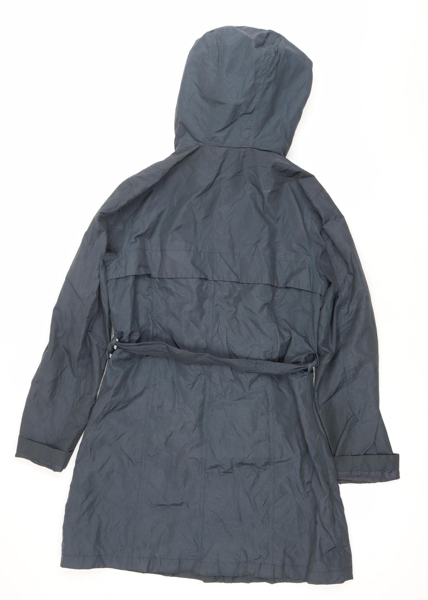 Marks and Spencer Women’s Blue Parka Coat Small Hooded Belted