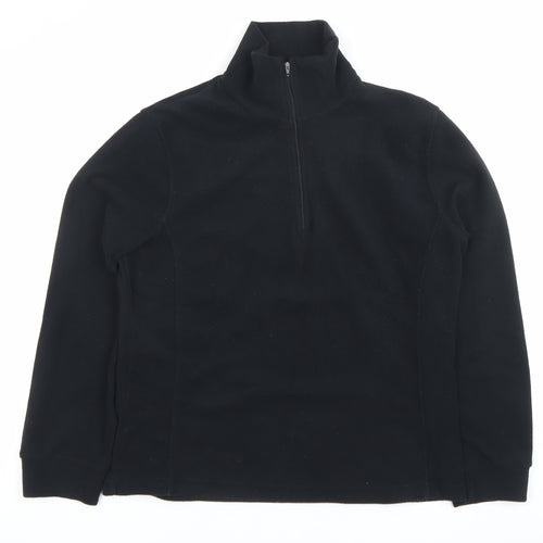 Dynamic Womens Black Fleece Pullover Sweatshirt Size L 1/4 Zip Warm