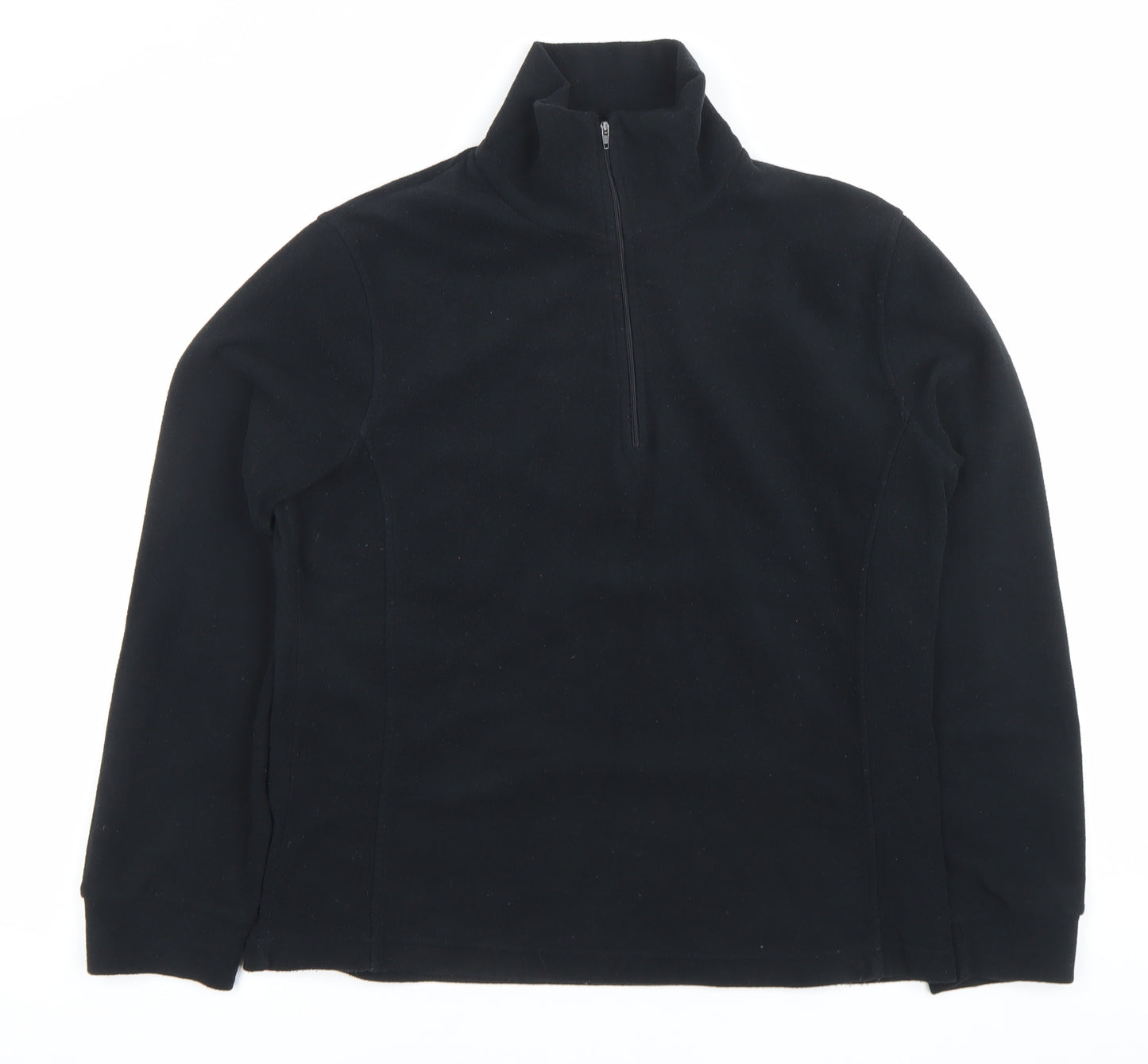 Dynamic Womens Black Fleece Pullover Sweatshirt Size L 1/4 Zip Warm