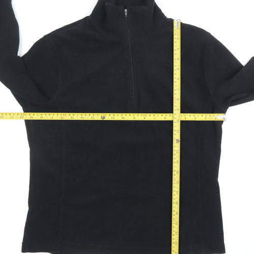 Dynamic Womens Black Fleece Pullover Sweatshirt Size L 1/4 Zip Warm
