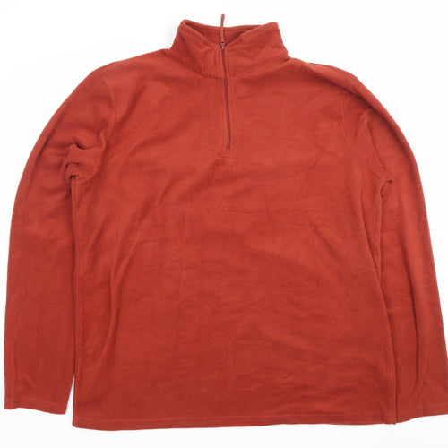Mountain Warehouse Mens Brown XL Fleece 1/2 Zip Pullover Sweatshirt