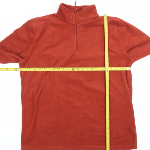 Mountain Warehouse Mens Brown XL Fleece 1/2 Zip Pullover Sweatshirt