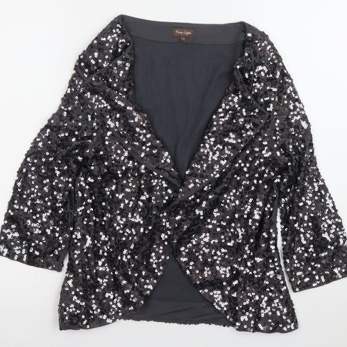 Phase Eight Women Black Sequin Cardigan Size 12 Formal Partywear