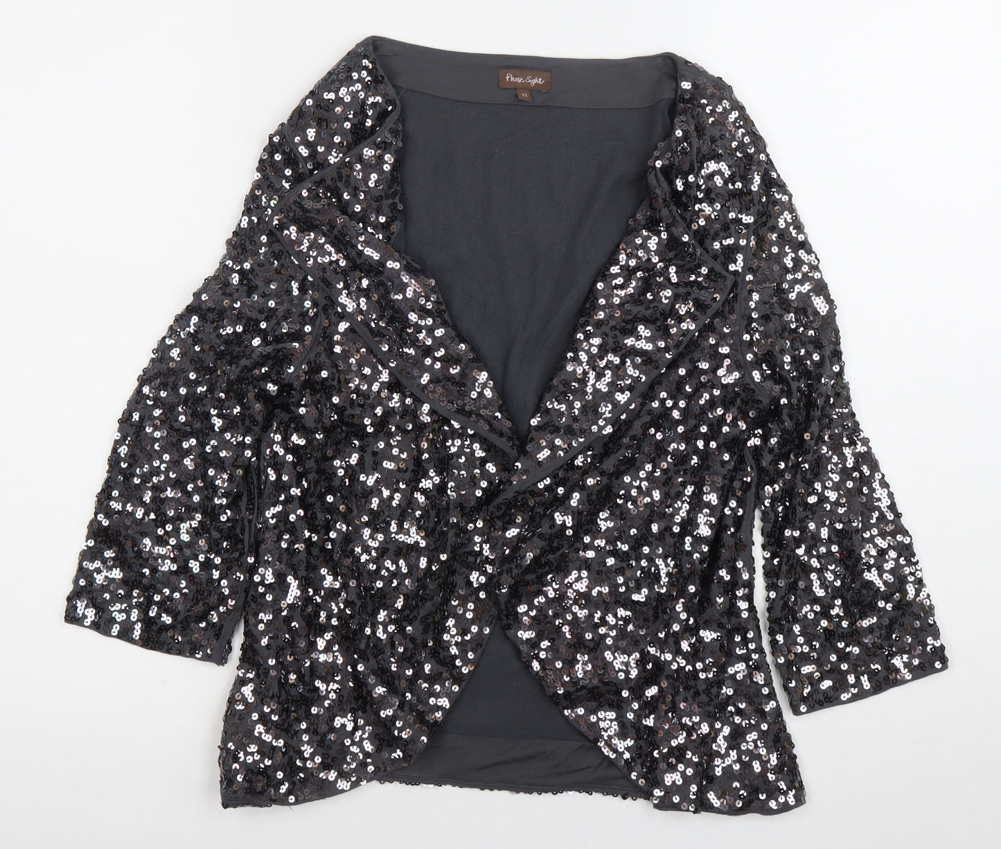 Phase Eight Women Black Sequin Cardigan Size 12 Formal Partywear