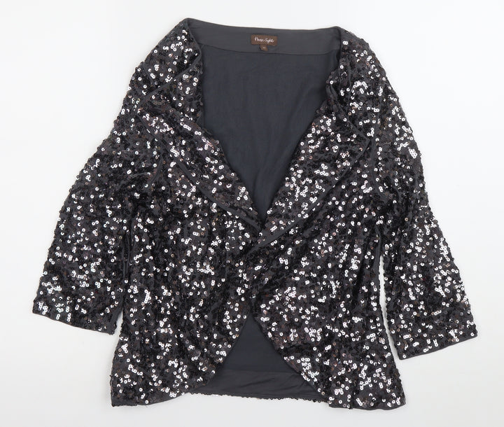 Phase Eight Women Black Sequin Cardigan Size 12 Formal Partywear