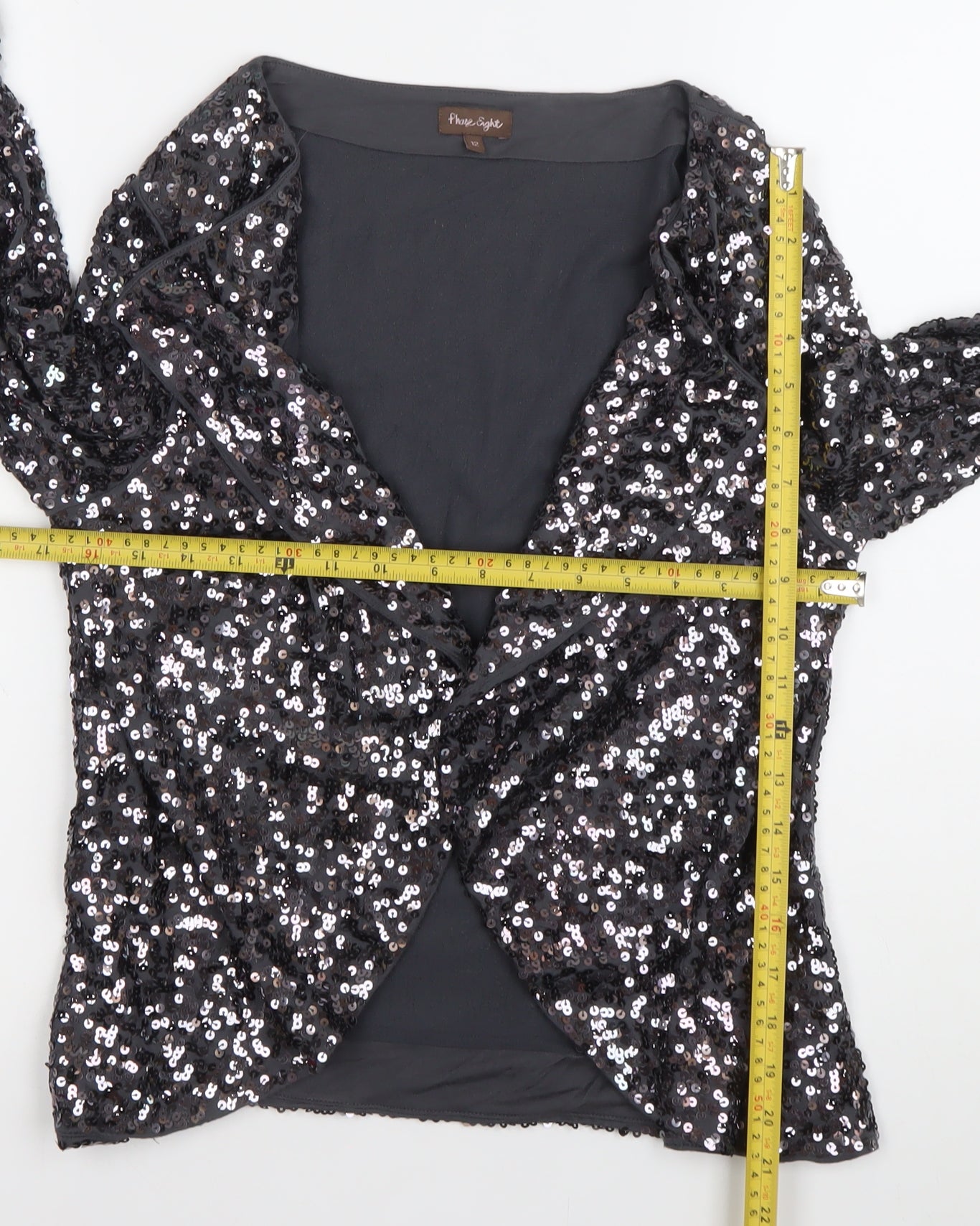 Phase Eight Women Black Sequin Cardigan Size 12 Formal Partywear