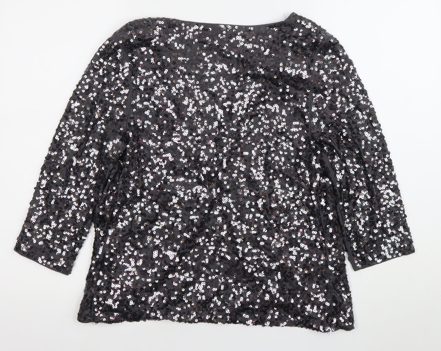Phase Eight Women Black Sequin Cardigan Size 12 Formal Partywear