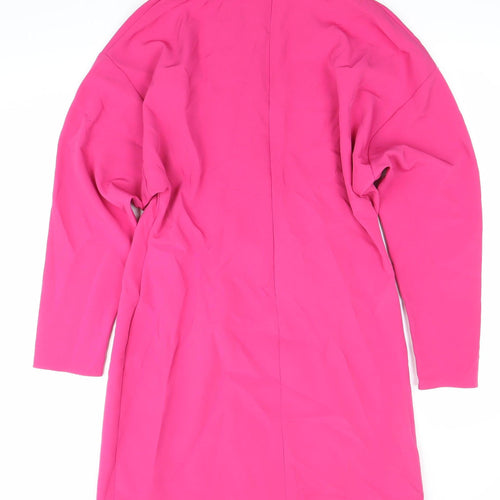 Michelle Keegan Women’s Pink Shift Dress Size 16 High Neck Belted