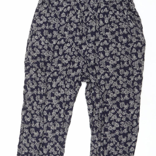 Next Womens Blue Floral Sleeveless Jumpsuit Size 10