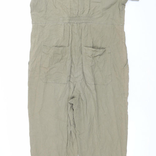 Louche Women’s Brown Short Sleeve Collared Jumpsuit UK 12
