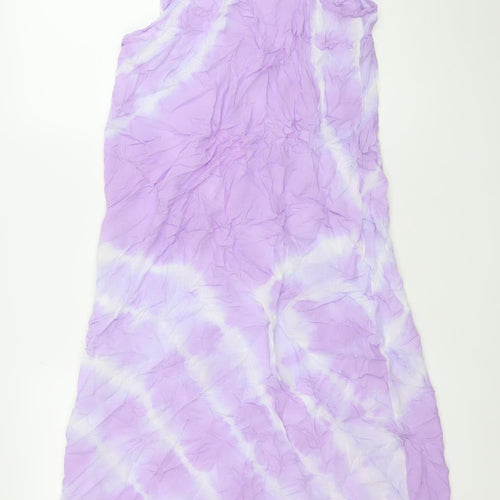 Dancing Leopard Women’s Purple Tie Dye Viscose Slip Dress S Long Summer