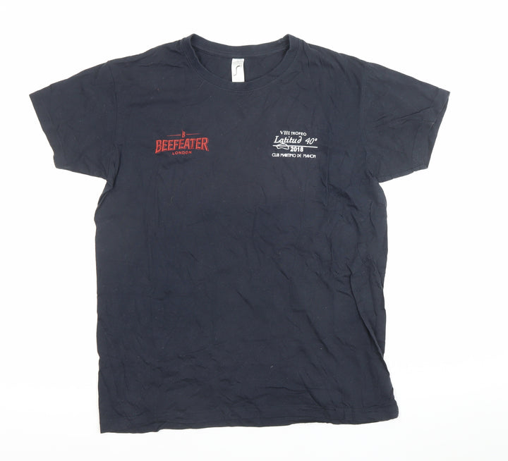 SOL'S Unisex Black Cotton T-Shirt Small Beefeater Embroidered Casual