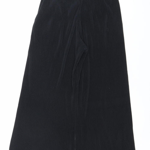 Uniqlo Women Black XS Cropped Wide-Leg Trousers Polyester