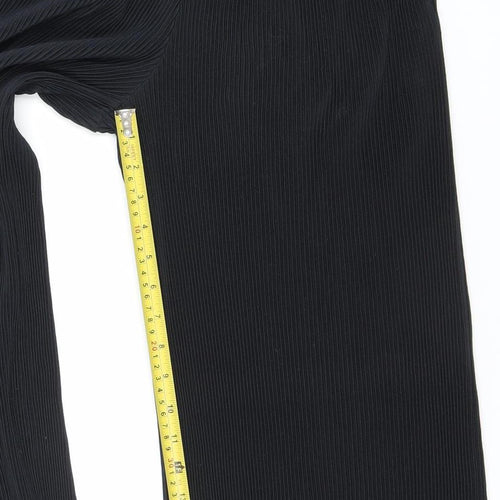 Uniqlo Women Black XS Cropped Wide-Leg Trousers Polyester