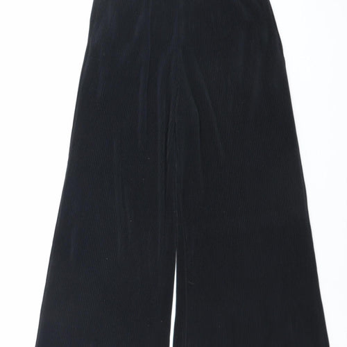 Uniqlo Women Black XS Cropped Wide-Leg Trousers Polyester