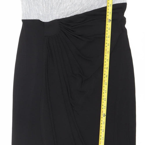 Enfocus Studio Womens Black Silver Sheath Dress Size 8 Cocktail Formal