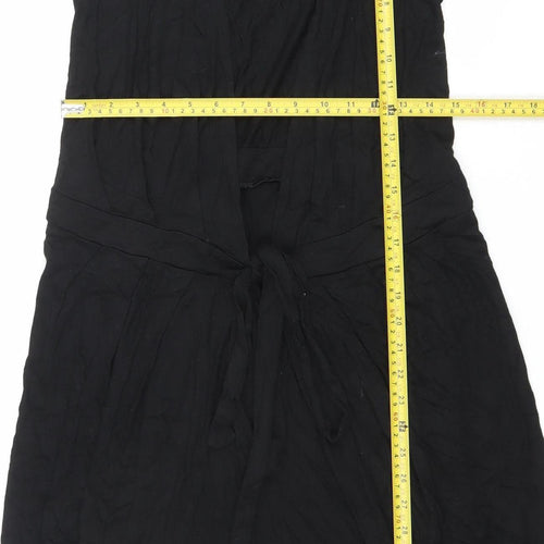 Banana Republic Womens Black Wrap Dress S Short Sleeve V-Neck