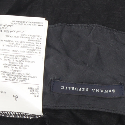 Banana Republic Womens Black Wrap Dress S Short Sleeve V-Neck