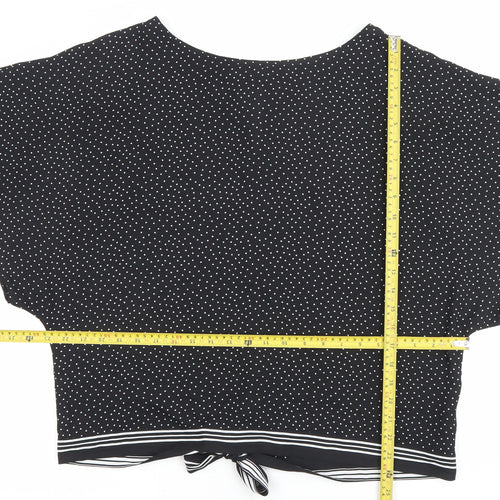 The Collection Debenhams Women Black Polka Dot Blouse Size 18