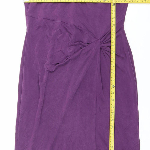 Next Women’s Purple Sleeveless Sheath Dress Size 12 Ruched Detail