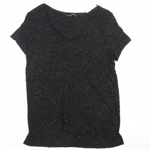 Next Women’s Black Glitter Viscose T-Shirt Size 8 Short Sleeve
