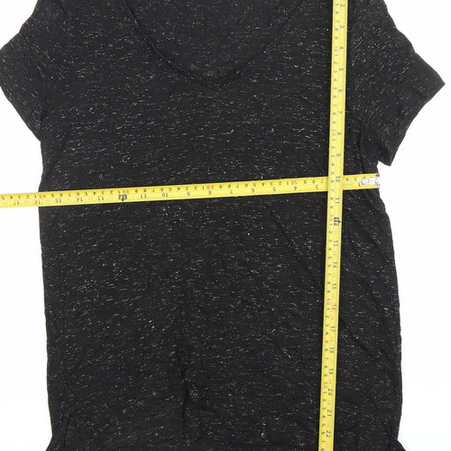 Next Women’s Black Glitter Viscose T-Shirt Size 8 Short Sleeve