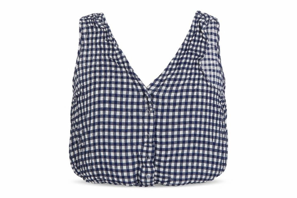 ASOS Women’s Blue Check Cropped Sleeveless Blouse UK 12