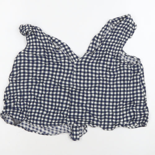 ASOS Women’s Blue Check Cropped Sleeveless Blouse UK 12