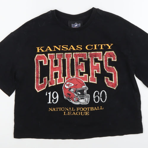 Marks and Spencer Teens Black Cotton Kansas City Chiefs T-Shirt Size 10