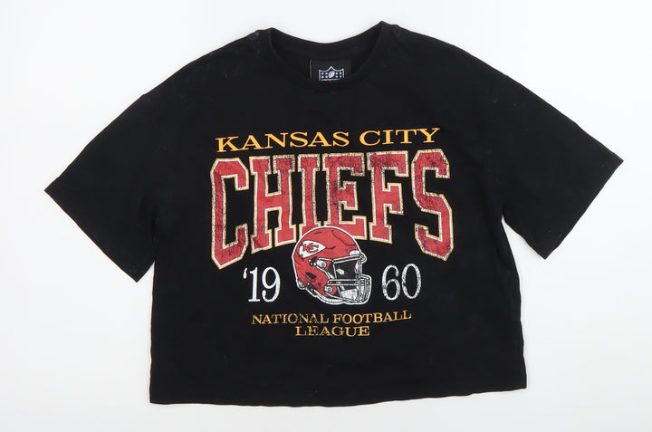 Marks and Spencer Teens Black Cotton Kansas City Chiefs T-Shirt Size 10