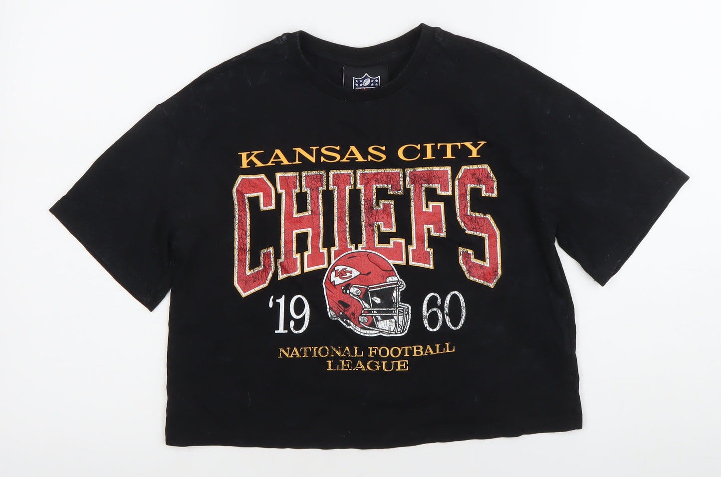 Marks and Spencer Teens Black Cotton Kansas City Chiefs T-Shirt Size 10