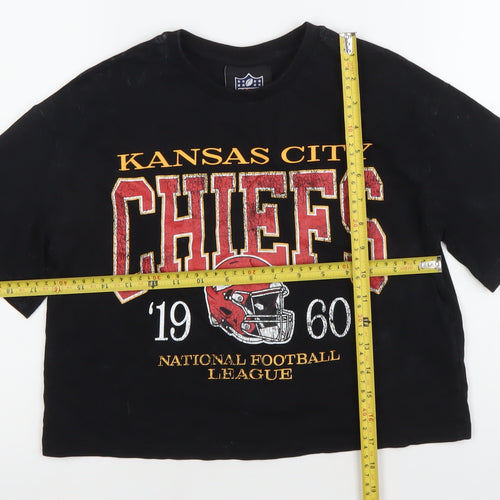 Marks and Spencer Teens Black Cotton Kansas City Chiefs T-Shirt Size 10