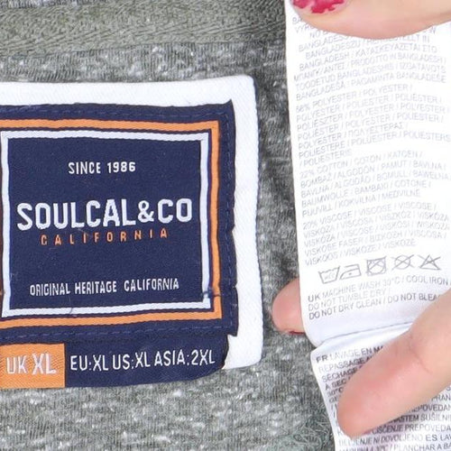 SoulCal&Co Men’s Grey XL Crew Neck Graphic California T-Shirt