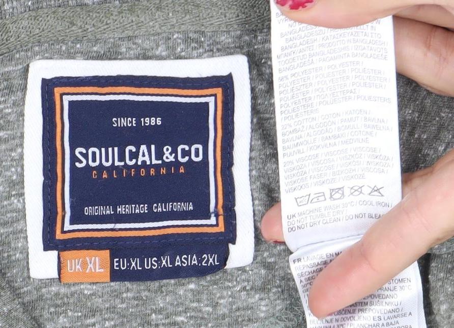 SoulCal&Co Men’s Grey XL Crew Neck Graphic California T-Shirt