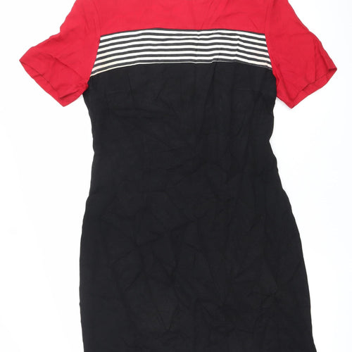 Betsy's Things Women’s Black Red Shift Dress Size 12 Retro Vintage