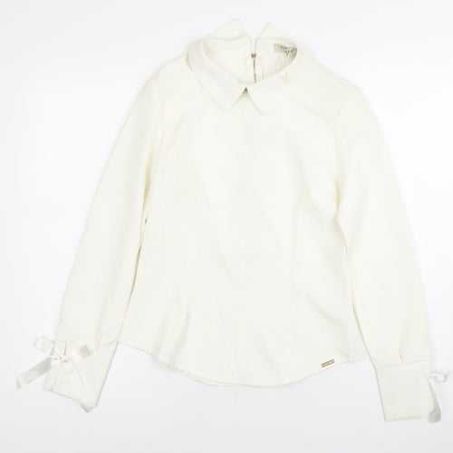 Freesia Paris Women’s Ivory Collared Long Sleeve Blouse M