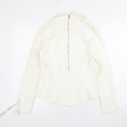 Freesia Paris Women’s Ivory Collared Long Sleeve Blouse M