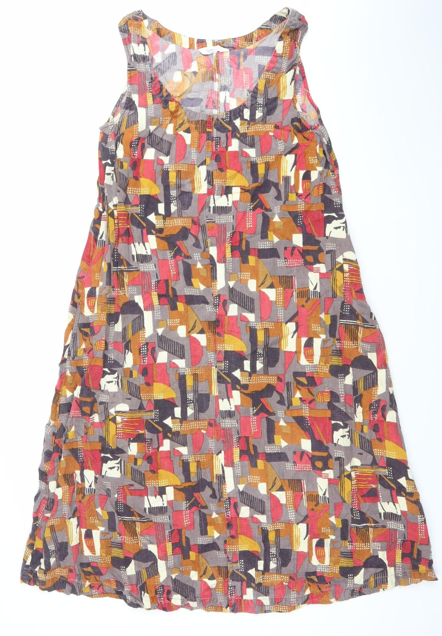 Nomads Women’s Multicoloured Geometric Cotton A-Line Dress Size 12