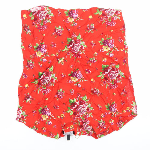 Bouton D'or Paris Atelier Womens Red Floral Blouse Size 10