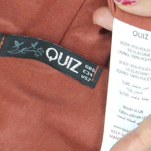 Quiz Women’s Brown One Shoulder Bodycon Ruched Dress Size 8