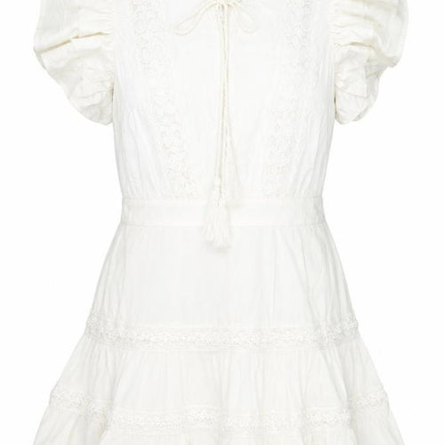 BPD Women’s White Bohemian Sleeveless Short Dress Size M