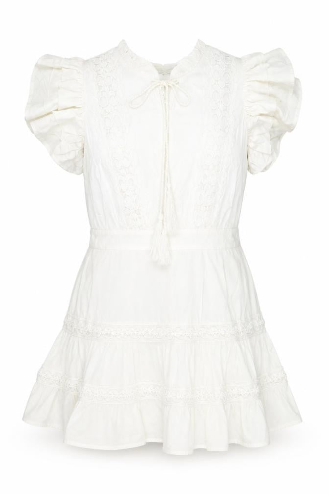 BPD Women’s White Bohemian Sleeveless Short Dress Size M