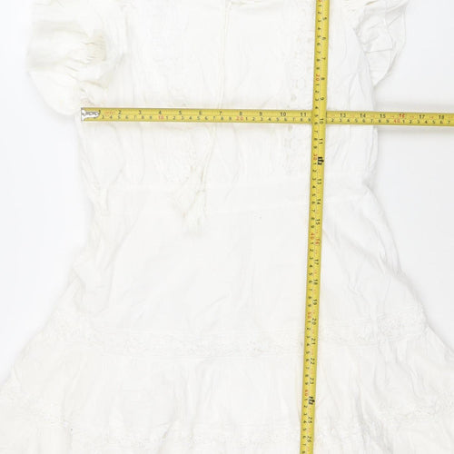 BPD Women’s White Bohemian Sleeveless Short Dress Size M