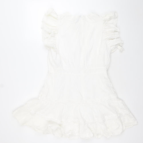 BPD Women’s White Bohemian Sleeveless Short Dress Size M