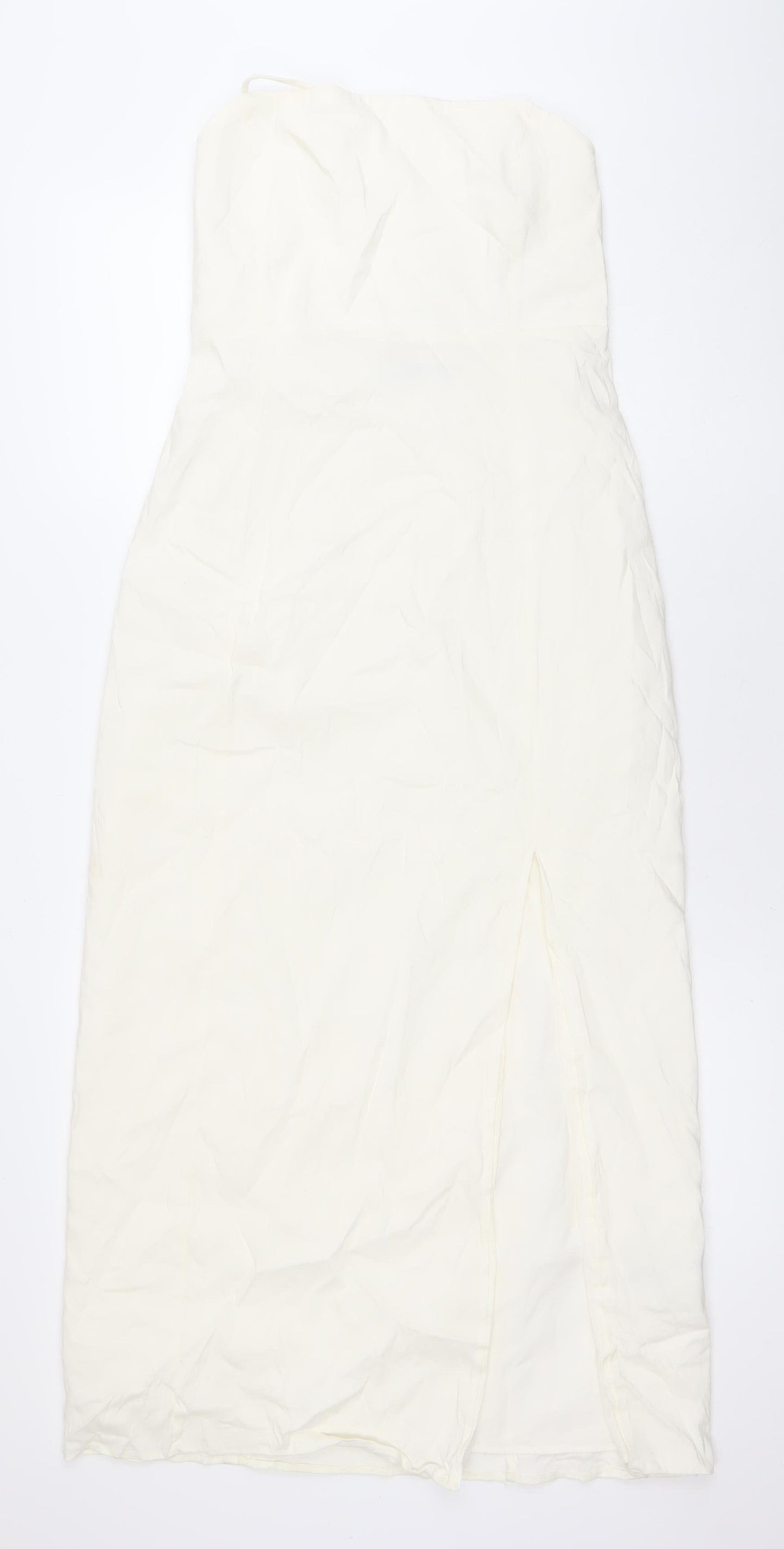 Zara Women’s Ivory Halter Slip Dress Size 10 Long Summer Cocktail