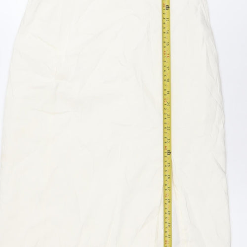 Zara Women’s Ivory Halter Slip Dress Size 10 Long Summer Cocktail