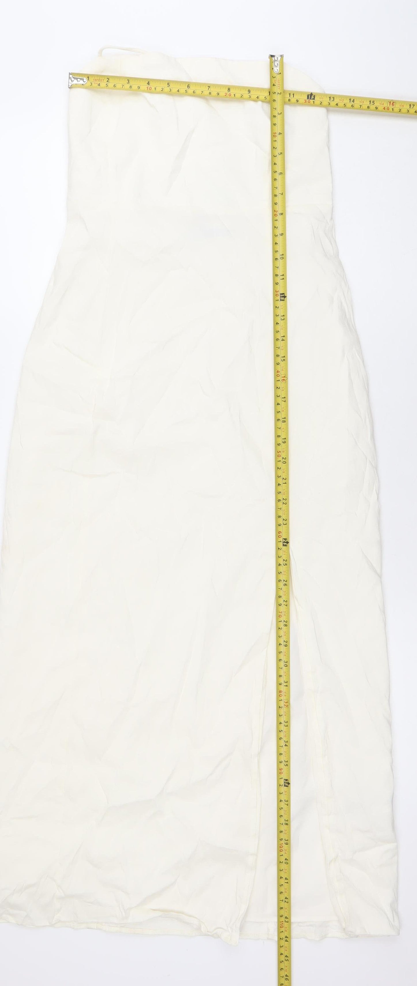 Zara Women’s Ivory Halter Slip Dress Size 10 Long Summer Cocktail