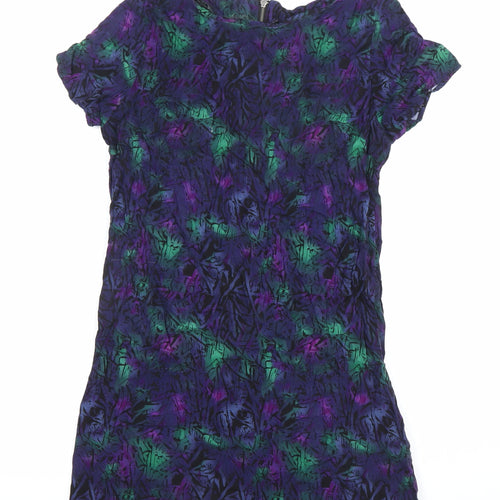 All About Eve Women’s Multicoloured Shift Dress Size 10 Short Sleeve Zip